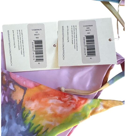 Mara Hoffman Rae Tie Dye Pastel Multicolor Two Piece Bikini Swim Set Size XL - Picture 8 of 10